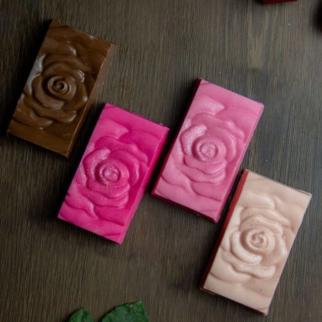 BWB Schokoladenform Rose Schokotafel 3 tlg.